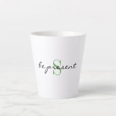 Monogram Initiaal, Stijlvol Script be cadeau, Latte Mok (Voorkant)