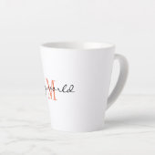 Monogram Initiaal, Stijlvol Script mijn wereld, Latte Mok (Rechterhoek)