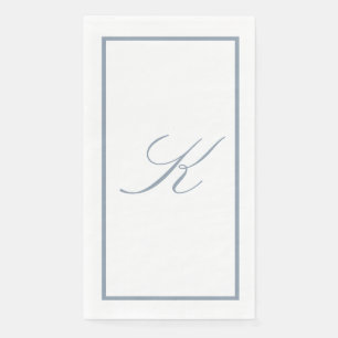 Monogram Initiaal Stof Blauw Bruiloft Bridal Showe Servet