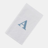 Monogram Initiaal Stof Blauw Elegante Aangepaste N Servet (Hoek)