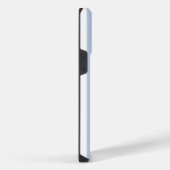 Monogram initiaal stoffig lichtblauw witte strepen iPhone hoesje (Rechterkant)