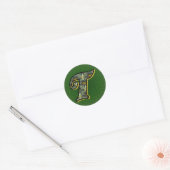 Monogram Initiaal T Black Daisies Sticker (Envelop)
