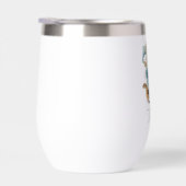 Monogram Initiaal T Blue Floral Waterverf Gift Haa (Rechts)