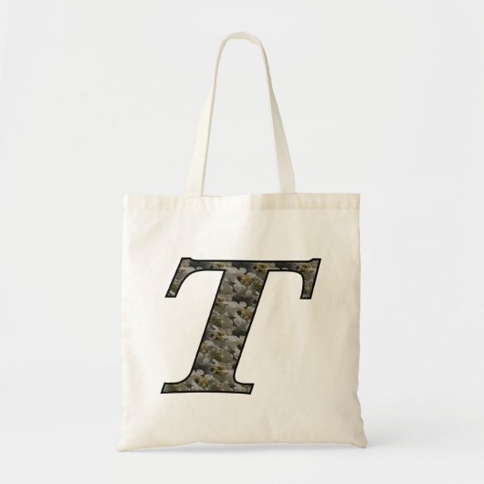 Monogram Initiaal T Hortensia Bloemen Tote Bag (Voorkant)