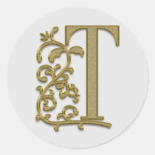 monogram initiaal T stickers (Voorkant)