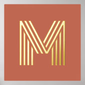 Monogram initiaal terracotta om het even welke kle folie afdrukken (Voorkant)