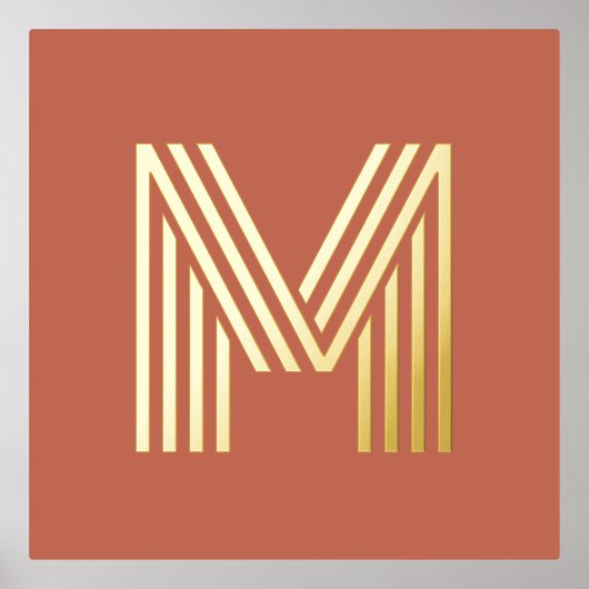 Monogram initiaal terracotta om het even welke kle folie afdrukken (Voorkant)