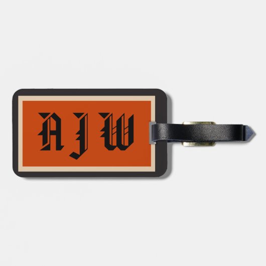 Monogram Initiaal traditionele stijl Bagagelabel (Achterkant horizontaal)