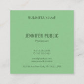 Monogram Initiaal Trend Colors Professional Elegan Vierkante Visitekaartje (Achterkant)