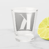 Monogram Initiaal Trouwfeest Bruidsfeest Cadeau Fa Shot Glas (Achterkant)