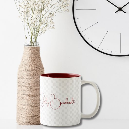 Monogram Initiaal Typografie Modern Eenvoudig Tweekleurige Koffiemok