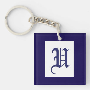 Monogram Initiaal U Acryl Sleutelhanger