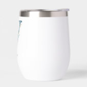 Monogram Initiaal V Blauwe Bloemen Waterverf Gift (Links)