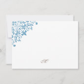 Monogram Initiaal van de Franse blauwe streep Notitiekaartje (Voorkant)