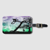 Monogram Initiaal van Moon en Cat Z Bagagelabel (Voorkant (horizontaal))