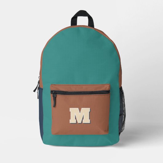 Monogram initiaal veelkleurig bedrukte rugzak (Voorkant)