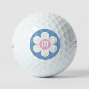 Monogram Initiaal ventilatorkracht roze en blauw Golfballen