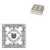 Monogram Initiaal vierkant filigraan naam adres Rubberstempel (Gestempeld)
