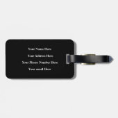 Monogram Initiaal visgraatpatroon Zwart-wit Bagagelabel (Achterkant horizontaal)