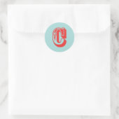 Monogram initiaal voor Letter C-carnavalstijl Ronde Sticker (Tas)