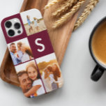 Monogram initiaal voor moderne fotocollage burgund Case-Mate iPhone 14 hoesje<br><div class="desc">Moderne fotocollage bordeauxrode initiaal monogram ontwerp. Een modern ontwerp met meerdere foto's. Wijzig de kleur om deze aan te passen. Onderdeel van een collectie.</div>