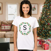 Monogram initiaal - vrouwen familie Kerst T-shirt