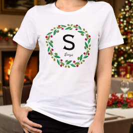 Monogram initiaal - vrouwen familie Kerst Tri-Blend Shirt