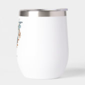 Monogram Initiaal W Blauwe Bloem Waterverf Cadeau (Links)