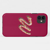 Monogram Initiaal W in Roos Iphone Case (Achterkant (horizontaal))