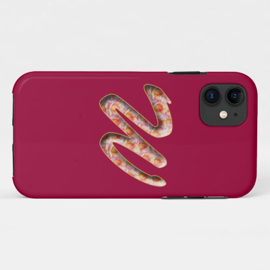 Monogram Initiaal W in Roos Iphone Case (Achterkant (horizontaal))