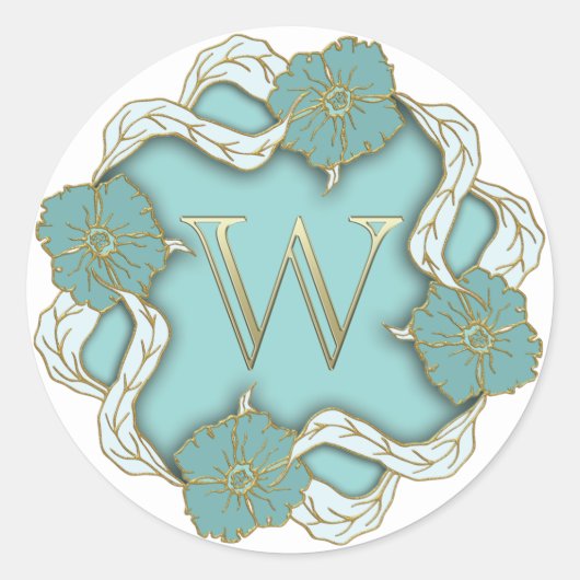 monogram initiaal W sticker (Voorkant)