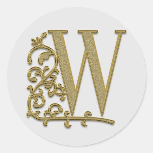 monogram initiaal W sticker (Voorkant)