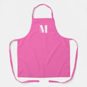Monogram initiaal warm roze wit aanpassen schort (Voorkant)