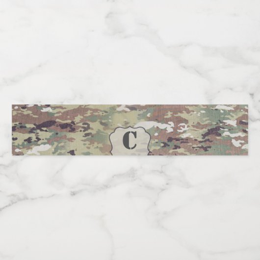 Monogram Initiaal Water Etiket Fles Leger OCP Camo (Enkel label)