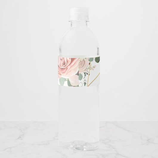 Monogram Initiaal Water Fles Etiket Geometrische R (Achterkant)