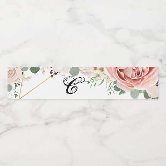 Monogram Initiaal Water Fles Etiket Geometrische R (Enkel label)