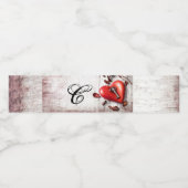 Monogram Initiaal Waterfles Etiket Land Hout K (Enkel label)