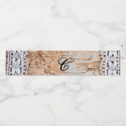 Monogram Initiaal Waterfles Etiket land schuur w (Enkel label)