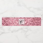 Monogram Initiaal Waterfles Etiket Roos Gouden Gli (Enkel label)