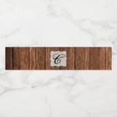 Monogram Initiaal Waterfles Etiket Schuur Houten A (Enkel label)