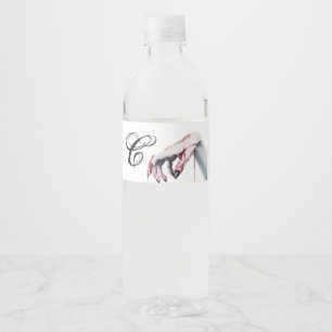 Monogram Initiaal Waterfles Etiket zombie bloed d
