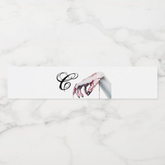 Monogram Initiaal Waterfles Etiket zombie bloed d (Enkel label)