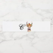 Monogram Initiaal Waterfles Label boho hert Buck Etiket (Enkel label)