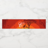 Monogram Initiaal Waterflesetiket African Safari Waterfles Etiket (Enkel label)