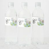 Monogram Initiaal Waterflesetiket Boho Llama Boh Waterfles Etiket (Flessen)