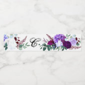 Monogram Initiaal Waterflesetiket Lavendel Hibis Waterfles Etiket (Enkel label)