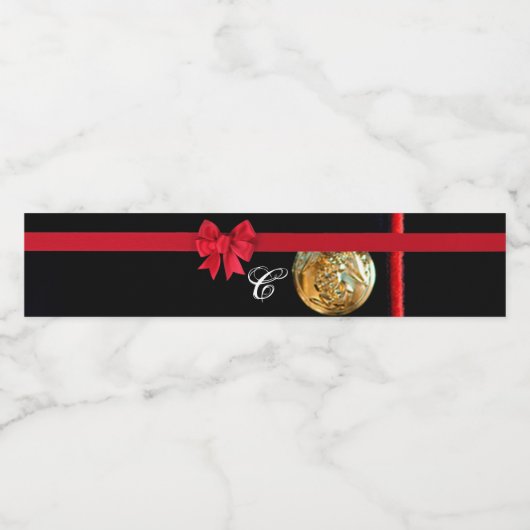 Monogram Initiaal Waterflesetiket Mariene Jurk Waterfles Etiket (Enkel label)