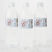 Monogram Initiaal Waterflesetiket Witte Was Woo Waterfles Etiket (Flessen)