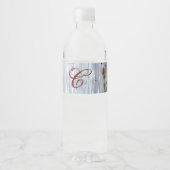 Monogram Initiaal Waterflesetiket Witte Was Woo Waterfles Etiket (Voorkant)