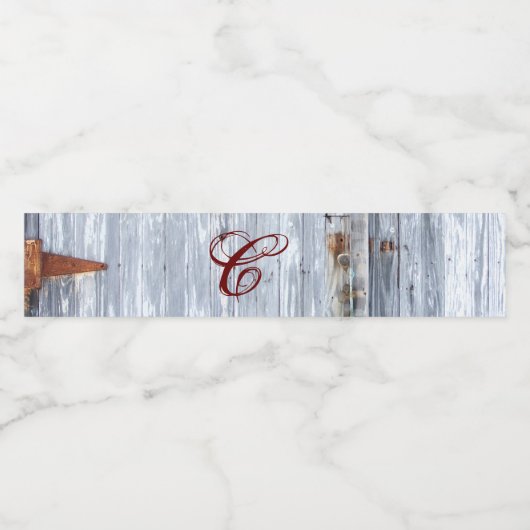 Monogram Initiaal Waterflesetiket Witte Was Woo Waterfles Etiket (Enkel label)